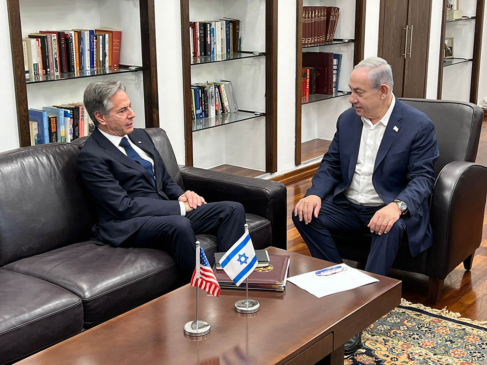 USAs utenriksminister Antony Blinken møtte statsminister Benjamin Netanyahu i Jerusalem fredag 3. november 2023. (Foto: Ben-Gershom)